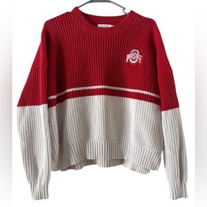 Wear by Erin Andrews Ohio State Buckeyes Knit Crop Chunky Sweater Size Medium